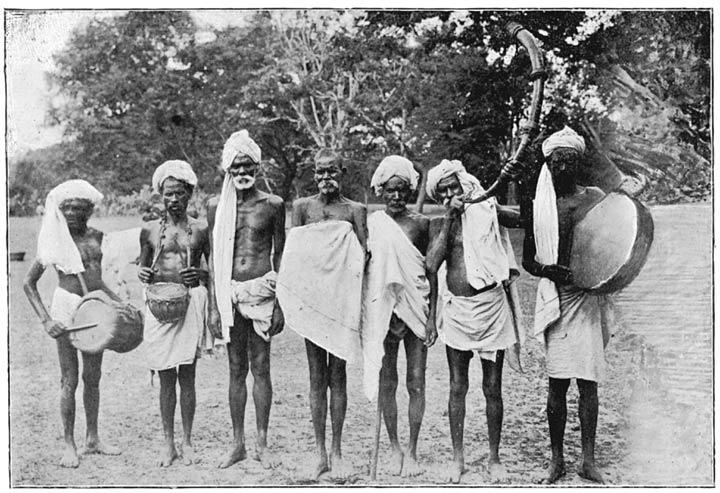 Paraiyar drummers performing traditional music